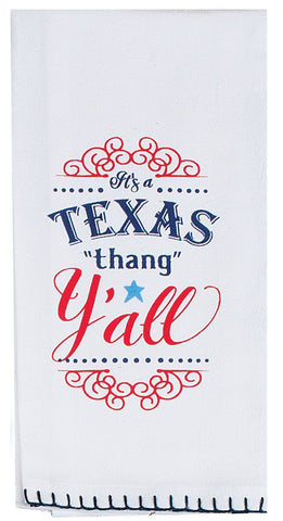 It's A Texas Thang Y'all Cotton Krinkle Flour Sack Kitchen Towel 18x26 from Kay Dee Designs