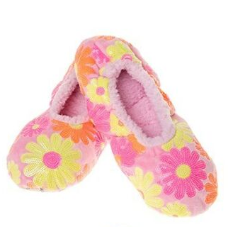 Women's Sequin Daisy Ballerina Snoozies! - Pink