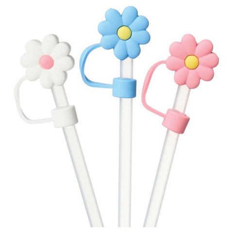 Silicone Straw Topper Set - Daisy 3-Piece 10MM