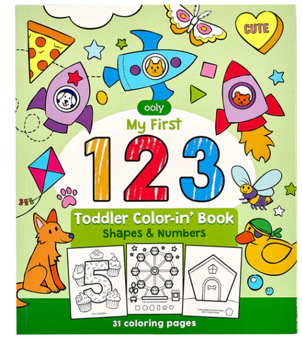 123: Shapes & Numbers Toddler Color-In' Book