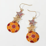 Sensibling Corp. - Mexico Glittered Double Star Soccer Ball Drop Earrings