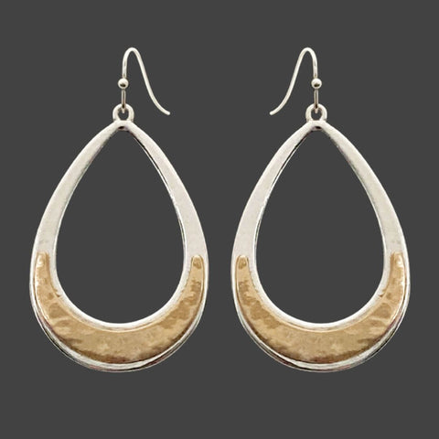 Lilly Teardrops Two Tone Earrings