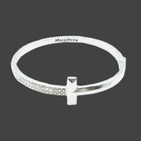 Adeline Crystal Cross Bangle Bracelet