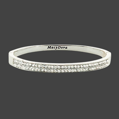 Zoey Two-Row Crystal Bangle Bracelet
