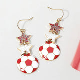 Sensibling Corp. - Mexico Glittered Double Star Soccer Ball Drop Earrings