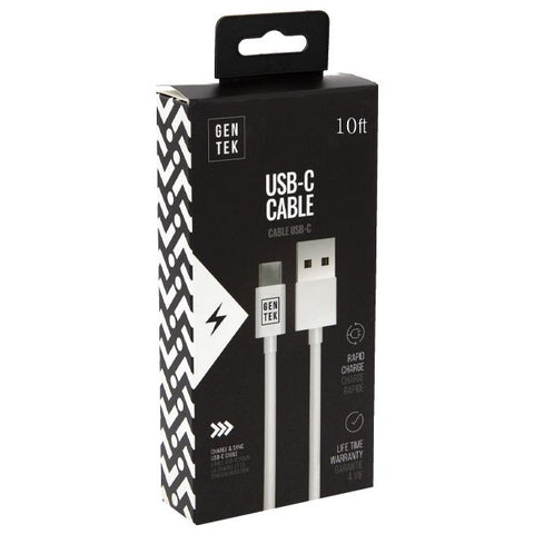 Gen Tek USB Type-C Charging Cable - 10 Foot