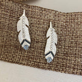 Carol Young Silver - Eagle Feather Jewelry Earrings, Petite / Post on CARD