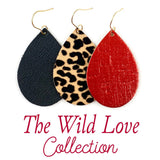 2" The Wild Love Mini Collection - Leather Valentines Earrings