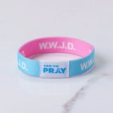 Wristband Blue & Pink WWJD