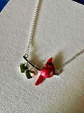 Carol Young Silver - Cardinal with Hearts Jewelry Necklace in Box