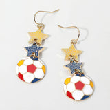 Sensibling Corp. - Mexico Glittered Double Star Soccer Ball Drop Earrings