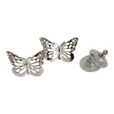 Carol Young Silver - Butterfly Earrings, Silver Tone on CARD/ Jewelry