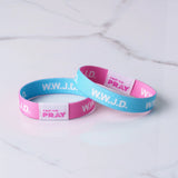 Wristband Blue & Pink WWJD