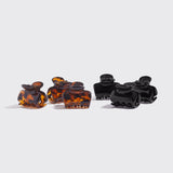 KITSCH - Recycled Plastic Medium Puffy Claw Clips 2pc Set- Black/Tort