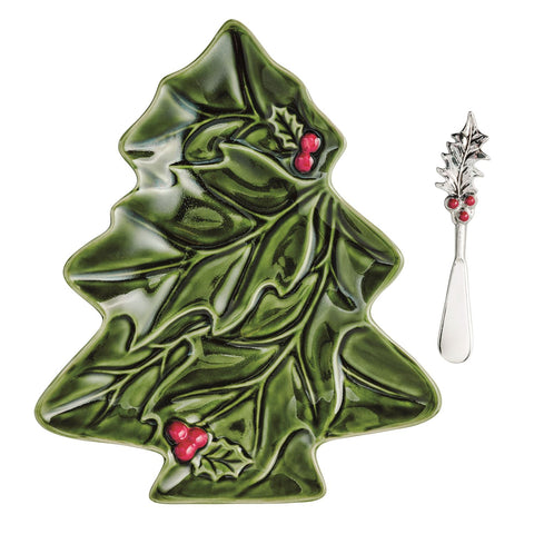 HOLLY PLATE WITH SPREADER SET