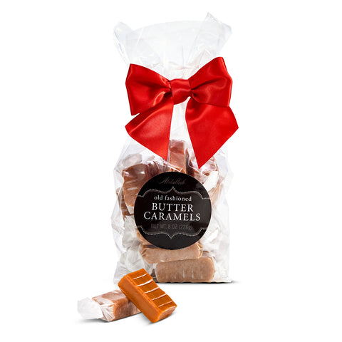8 oz Bag Twist Wrap Caramels w/ Red Bow