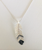 Carol Young Silver - Eagle Feather Jewelry Necklace in BOX