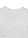 Relaxed Fit Summer Pullover Shirt with V Neck and Detail