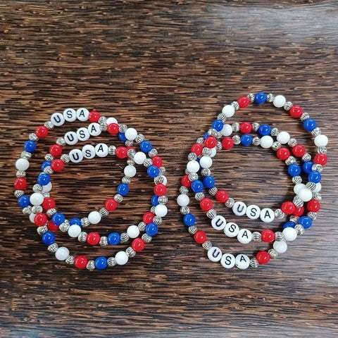 Paco Designs - USA Beaded Bracelet