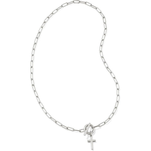 Kendra Scott Cross Link and Chain Necklace Rhodium