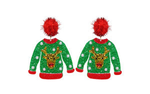 REINDEER SWEATER POM earrings