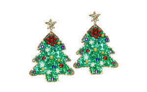 CHRISTMAS TREE DECORATED earring