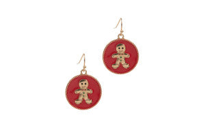 RED GINGERBREAD MAN EARRING
