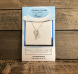 Carol Young Silver - Angel Wings Necklace/Petite, Silver Tone on CARD/Jewelry