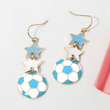 Sensibling Corp. - Mexico Glittered Double Star Soccer Ball Drop Earrings