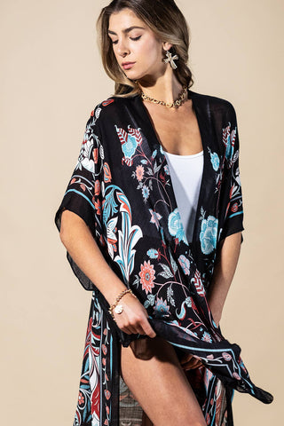 Urbanista - Midnight Vine Viscose Kimono