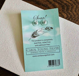 Carol Young Silver - Eagle Feather Jewelry Earrings, Petite / Post on CARD