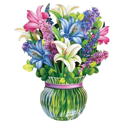 FreshCut Mini Paper Flower Bouquet - Lilies & Lupines