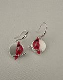Carol Young Silver - Cardinal on Branch Jewelry/Disk Earrings WIRE Jewelry