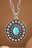 Urbanista - Turquoise Oval Concho Medallion Necklace