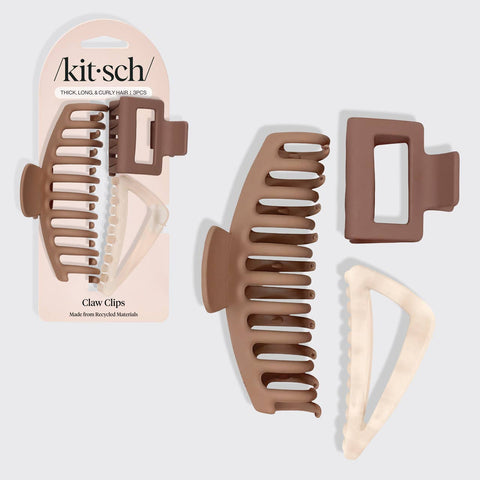 KITSCH - Recycled Plastic Assorted Claw Clip 3pc - Oversized