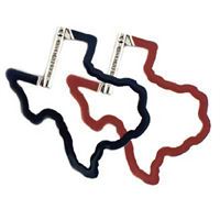 Blue and Red Texas Shaped Map Carabiner