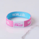 Wristband Blue & Pink WWJD