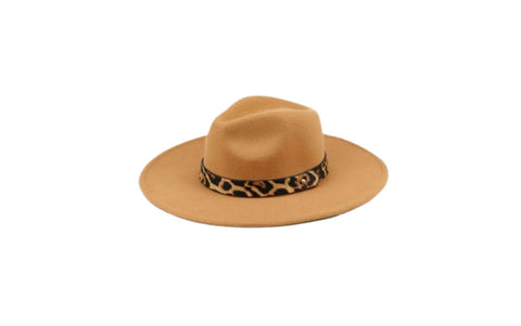 FEDORA HAT WITH ANIMAL PRINT BAND