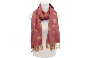 PINK SCARF HEARTS FRINGE