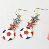 Sensibling Corp. - Mexico Glittered Double Star Soccer Ball Drop Earrings