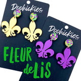 2" Fleur de Lis Acrylic Dangles (2 Color Options) -Earrings