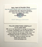 Deep Breath Designs, LLC - LARGE Back Neck & Shoulder Wrap organic hot/cold relaxation