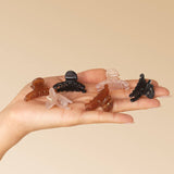 KITSCH - Recycled Plastic Mini Arched Clips 6pc Set - Soft Pink, Mocha & Black
