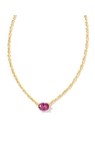 CAILIN CRYSTAL PENDANT NECKLACE GOLD PURPLE CRYSTAL