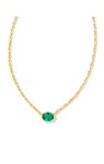 CAILIN CRYSTAL PENDANT NECKLACE GOLD GREEN CRYSTAL