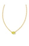 CAILIN CRYSTAL PENDANT NECKLACE GOLD PERIDOT CRYSTAL