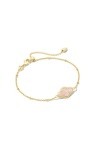ABBIE SATELLITE CHAIN BRACELET GOLD ROSE QUARTZ