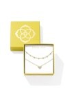 ARI & HAVEN HEART NECKLACE GIFT SET GOLD WHITE CZ