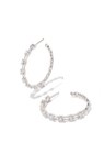 LEXI HOOP EARRINGS SILVER WHITE CRYSTAL