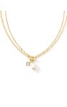 EVE CHAIN MULTI STRAND NECKLACE GOLD WHITE PEARL